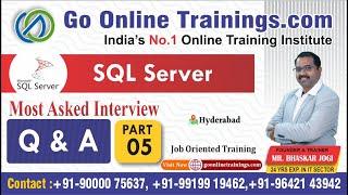 SQL Server Interview Questions Part5 - Complex Questions | Bhaskar Jogi | Go Online Trainings