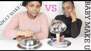 ADULT MAKE UP VS BABY MAKE UP CHALLENGE #SAKINAMAKEUP