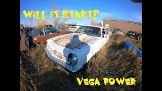 ABANDOND Chevy Vega 350 4 Speed. Will it Start.  Is This the Missing Baldwin Motion Vega?  No!