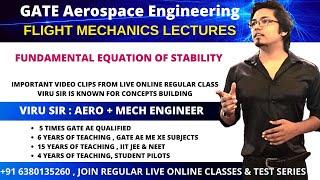 aircraft stability equation fundamental | GATE AEROSPACE ENGINEERING videos |flight mechanics GATE