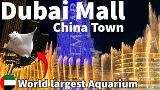 Explore China Town in Dubai Mall  | World Biggest Dubai Mall Aquarium | Dubai Mall Fountain Show