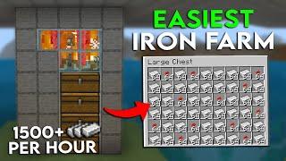 BEST IRON FARM TUTORIAL in Minecraft Bedrock 1.21+ (MCPE/Xbox/PS4/Nintendo Switch/PC)