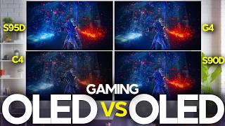 LG OLED vs Samsung 4 Way Gaming TV Comparison | G4 vs S95D vs C4 vs S90D (2024)