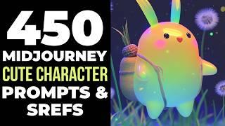 450 Midjourney ai art prompts & sref codes for 'Cute Characters' (Prompts & srefs in description)