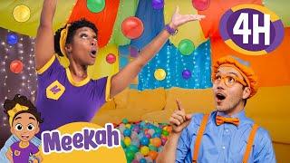 Blippi & Meekah's Gigantic Big Fort Adventure! | 4 HOURS OF MEEKAH! | Educational Videos for Kids