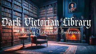 Dark & Spooky Orchestral Music in a Gothic Library Crackling Fireplace in a Gothic Mansion 