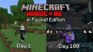 I Survived 100 Days in Hardcore Minecraft Pocket Edition!