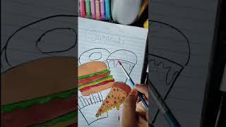 Junk Food Drawing Art By Zikra