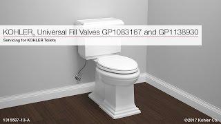 KOHLER Universal Fill Valve Replacement Instructions (GP1138930 and GP1083167)