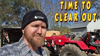 BUSY DAY ON THE NEW LAND |tiny house, homesteading, off-grid, cabin build DIY HOW TO sawmill tractor