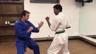 Shotokan Karate - Jiyu Ippon #1 Mawashi Geri (Roundhouse Kick) by Paul Gale Network