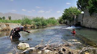 فاطمه و شوهرش همدیگر را دوست دارند و برای آزاد کردن شوهرش کار میکند و بچه اش به خطر میفتد