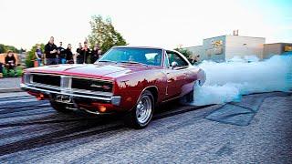 *Burnouts* LOUD MUSCLE CARS and LOTS of TIRE SMOKE!! - Porvoo Cruising 8/2023