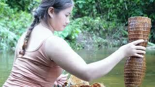 How to use bait to trap fish and how to catch stream fish using bamboo cages  Đặng Thủy