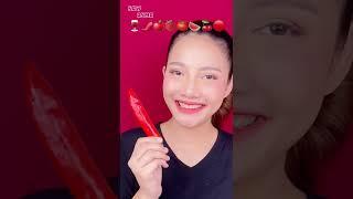 ASMR MUKBANG เสียงกิน|กินตามอีโมจิ กินตามอิโมจิ สีแดง |•EATING SOUND•SAW ซอว์