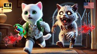 Brave Kitten Battles Zombies to Save His Mom! #cat #ai #catlover #catvideos #cutecat #aicat #cute