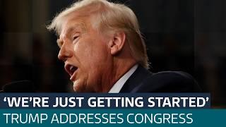 Donald Trump talks tariffs, immigration and the American Dream - in key Congress speech | ITV News