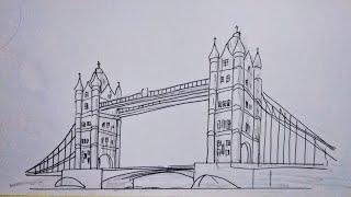 How to draw London bridge , big ben