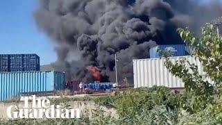 Large fire breaks out in Russian Black Sea port of Novorossiysk