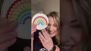 Rainbow Heart Embroidery #sewing #embroiderymachine #rainbow #sewingskills #shorts