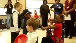 preschoolers do Rosa Parks bus scene