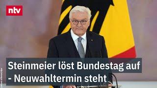 Wahlplakate-Druck läuft schon: Steinmeier löst Bundestag auf - Neuwahltermin steht | ntv