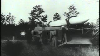 Launching of United States Army's Dart missile, Corporal missile and Sergeant mis...HD Stock Footage