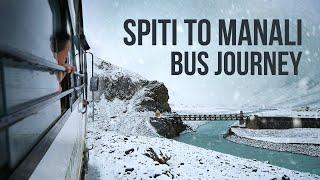 Spiti to Manali HRTC Bus Journey in Snowfall & Landslide | Spiti Stories EP-4