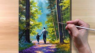 Father and Son Acrylic Painting｜Step-by-Step Painting｜Correa Art