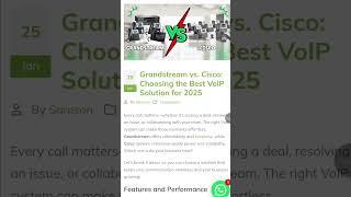 Grandstream vs. Cisco: The Ultimate VoIP Showdown