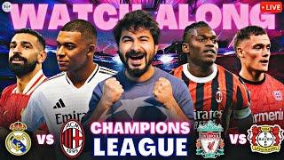 Real Madrid v Milan | Liverpool v Leverkusen LIVE Score | Watchalong & Reaction UCL LIVE 24/25