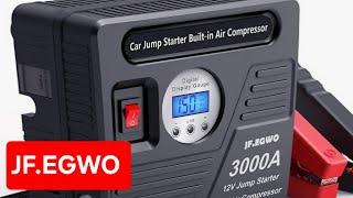 We testen de JF.EGWO CAR JUMPSTARTER 3000A 12V Compressor