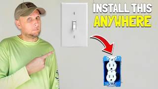 How To EASILY Add An Outlet In Any Room Using A Light Switch!