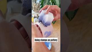 How to use stamps to decorate pottery #pottery #shorts