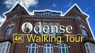 ⁴ᴷ⁶⁰ Odense City Hans Christian Andersen Town | Odense City Tour | Walking Denmark 4k HD