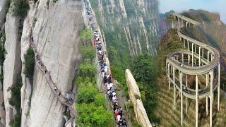 Amazing wonders in China | Dangerous cliff climbs | High-altitude Chinese infrastructure