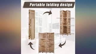 FDW 4 Panel Room Divider Folding Privacy Wooden Screen with Three Clever Shelf review