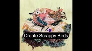 Slow Stitch Birds Using Textile Scraps - Stitching, Sewing