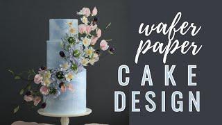 Covering cake in wafer paper wrap | Modern Cake Design Tutorial | Florea Cakes