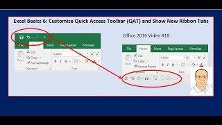 Excel Basics 6: Customize Quick Access Toolbar (QAT) and Show New Ribbon Tabs