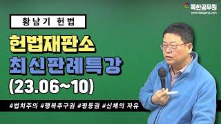 [황남기 헌법] 황남기 헌법재판소 최신판례특강 (23.06~10) - 법치주의, 행복추구권, 평등권, 신체의 자유│독한 공무원