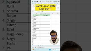 Don't Clean Data in Excel‼️Instead Use Superb Excel Tricks #exceltips #exceltricks #ytshorts #shorts