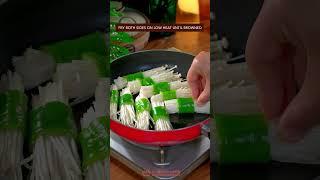 EASY ENOKI MUSHRROM & GREEN PEPPER RECIPE #recipe #cooking #chinesefood #enokimushroom #pepper