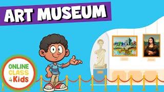 In an Art Museum | Educational Videos | Learn English - Talking Flashcards | Vocabulary | Speak