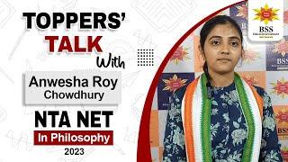 Anwesha Roy || NET 2023 in Philosophy || Success Journey || Student of BSSEI, Belur