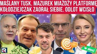 Hity w sieci | Maślany Tusk. Mazurek miażdży Platformę. Kołodziejczak zaorał siebie. Odlot Wcisło