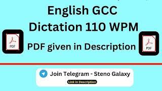 GCC English Dictation 110 WPM || English General || #gccdictations #gcc