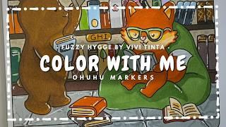 Color with me Fuzzy Hygge by Vivi Tinta using Ohuhu markers #adultcoloring #asmr #ohuhumarkers