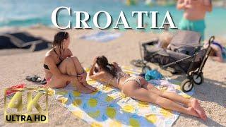 Beach Walk 4K Croatia | Walking along Okrug Gornji Beach on Ciovo Island near Trogir with Olivia