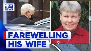 Surviving suspected mushroom poisoning victim farewells wife at memorial | 9 News Australia